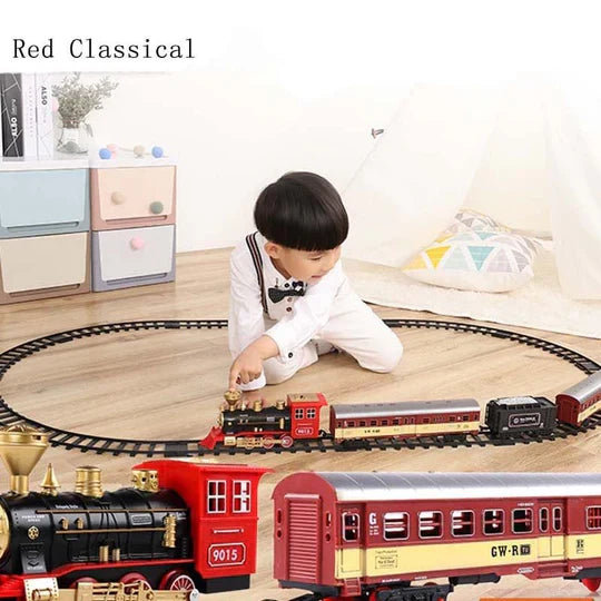 Deluxe 39-Piece HO Scale Model Train Set with Real Smoke, Lights & Oval Track