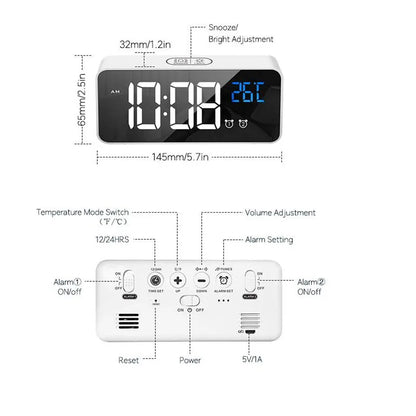 Harmonix – Smart LED Alarm Clock with Music, Temperature Display & Voice Control