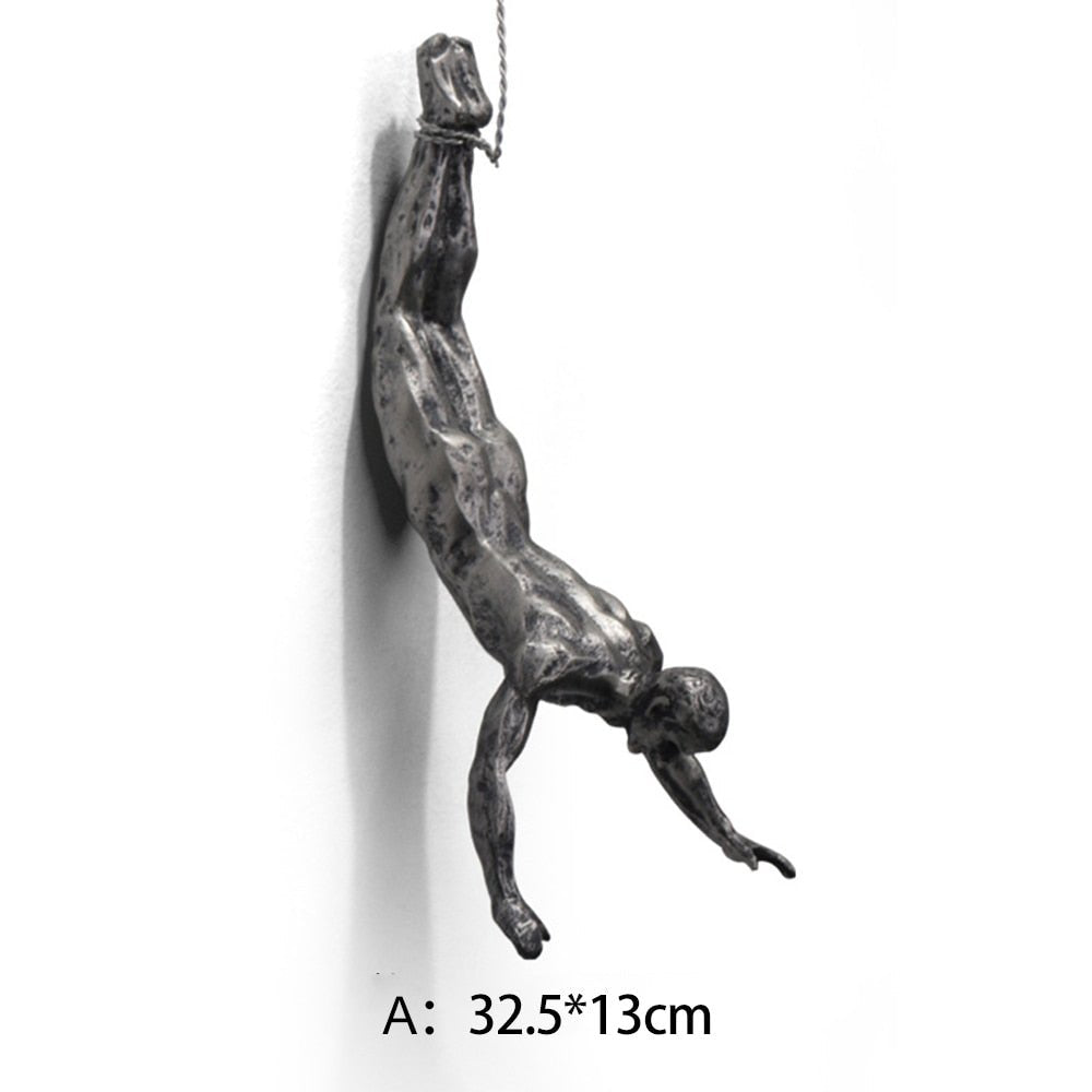 Rock Climbing Wall Sculpture | Unique Decorative Art Piece