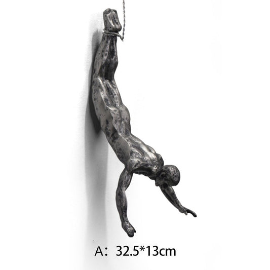 Rock Climbing Wall Sculpture | Unique Decorative Art Piece