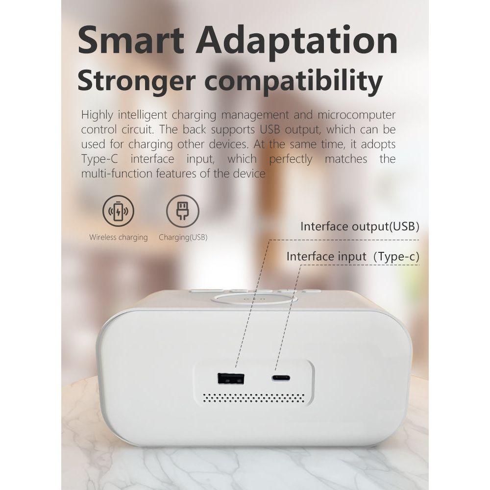2-in-1 Alarm Clock with Wireless Charger – Digital LED Display | Qi-Compatible