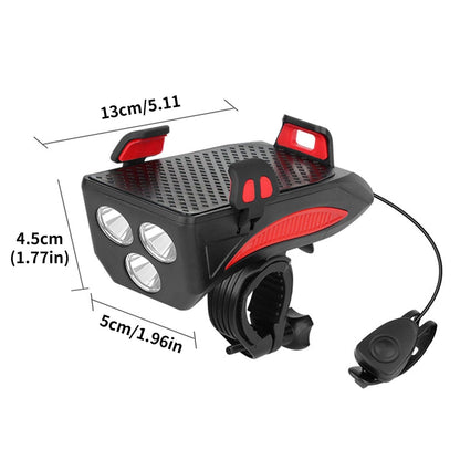 RideLight 4-in-1 Bike Light | Power Bank, Phone Holder & Horn | 400 Lumens Waterproof Light