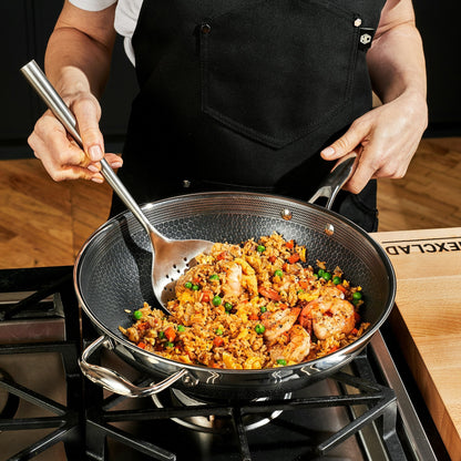 13-Piece HexClad Hybrid Cookware Set with Lids – Non-Stick, Stainless Steel & Cast Iron Fusion