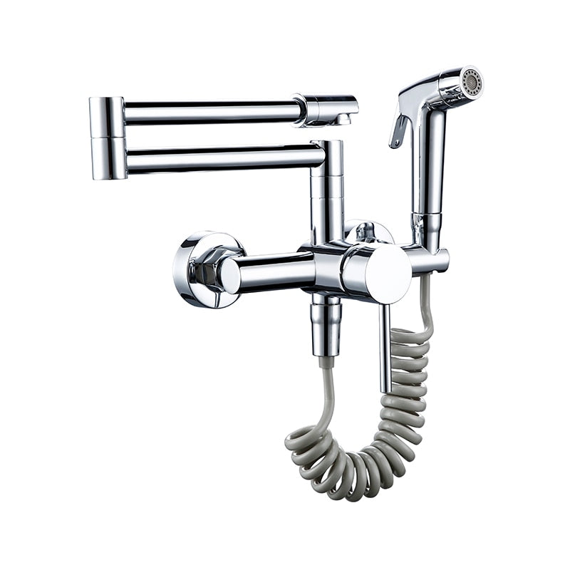 Flexible Kitchen Tap with Pull-Out Spray – Stainless Steel Design