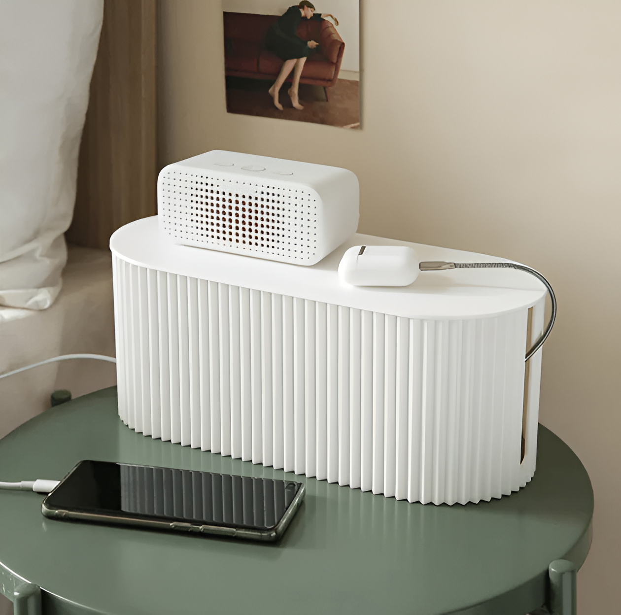 Elegant Cable Organiser Box – Minimalist Cable Storage in Soft Macaron Colours