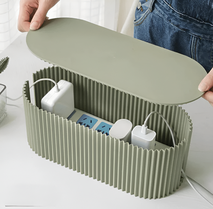 Elegant Cable Organiser Box – Minimalist Cable Storage in Soft Macaron Colours