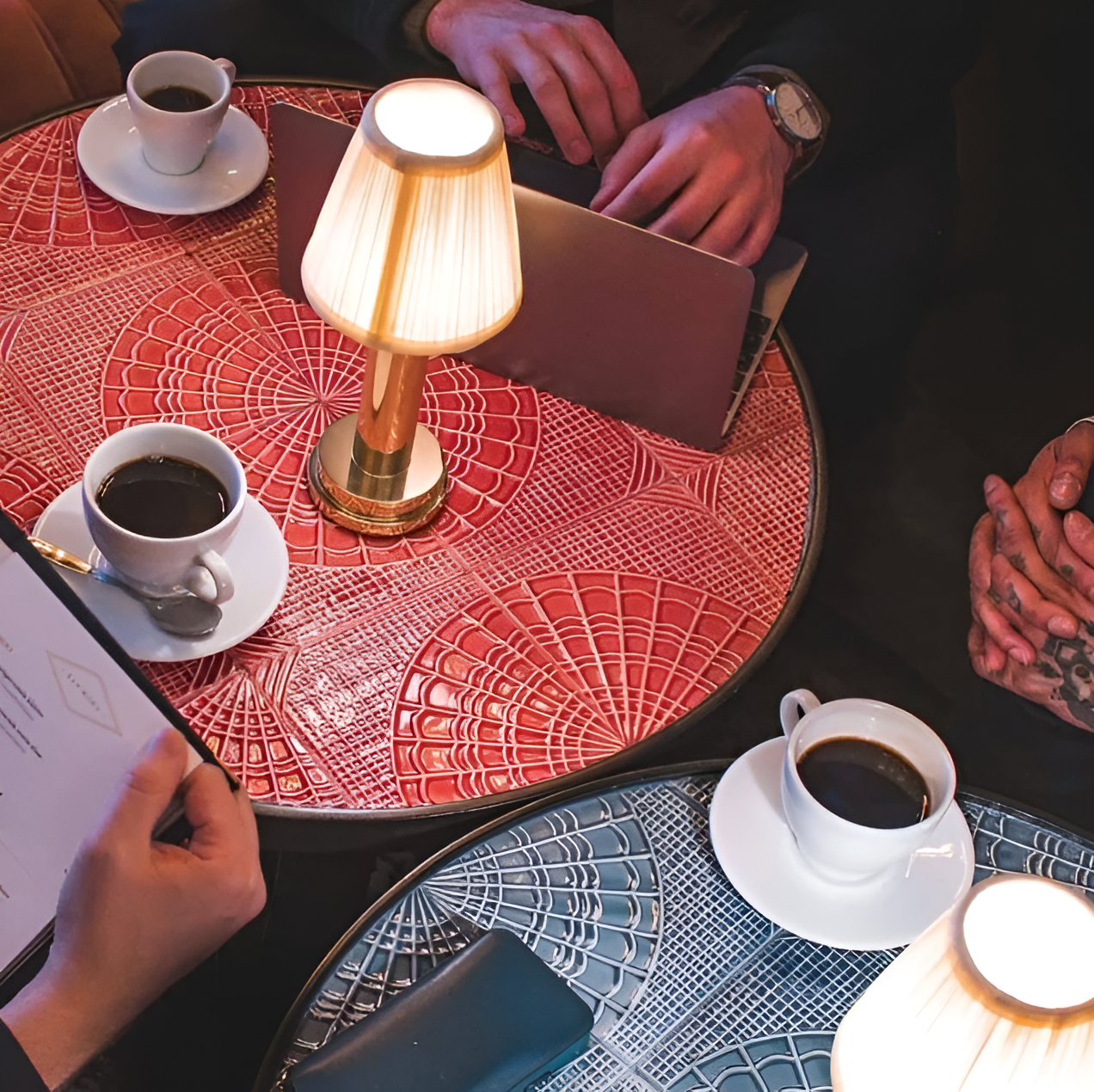 Vintage Flare – Dimmable Aluminium Table Lamp with Fabric Shade | Portable LED Lighting