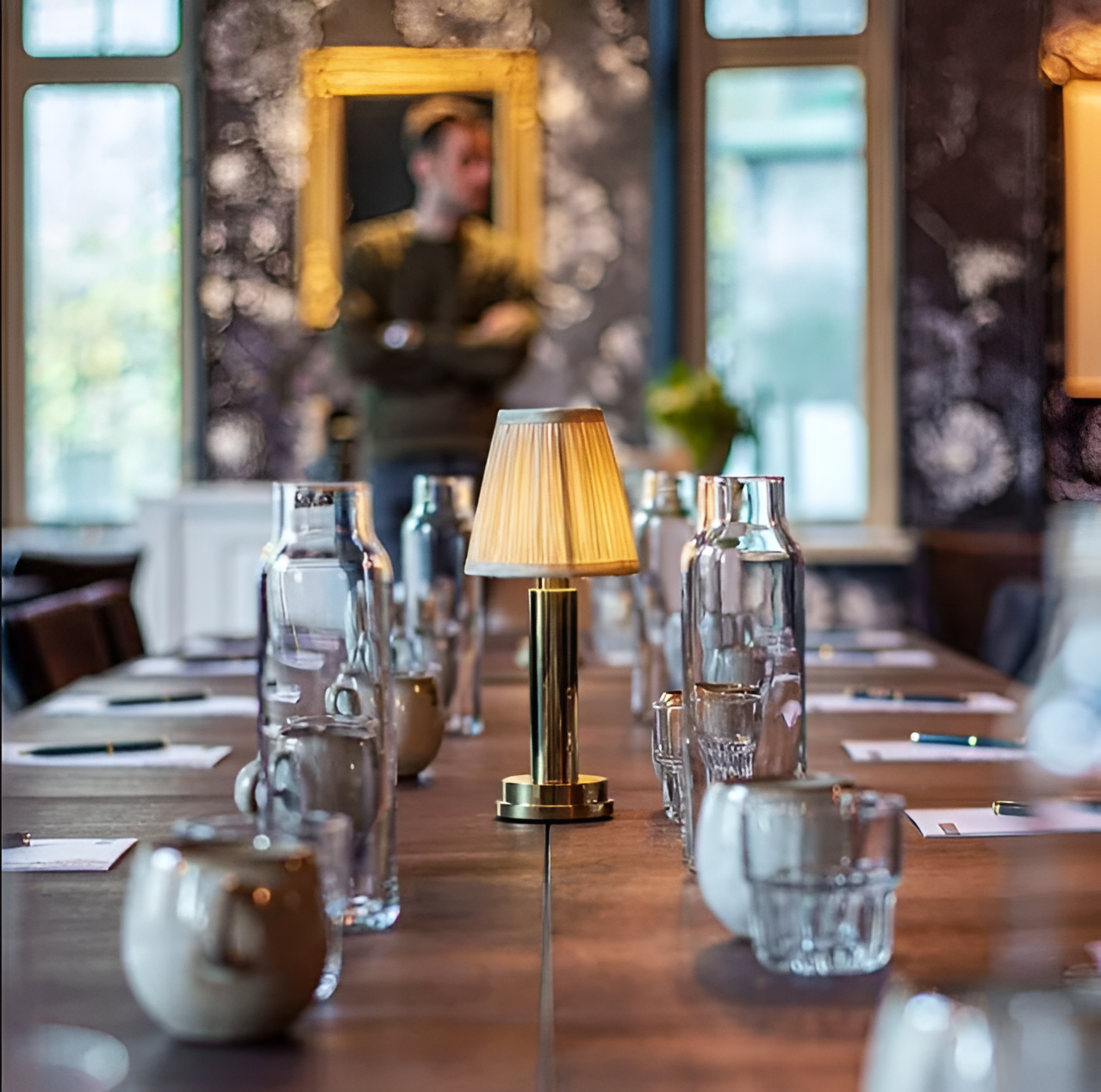 Vintage Flare – Dimmable Aluminium Table Lamp with Fabric Shade | Portable LED Lighting