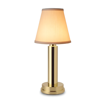 Vintage Flare – Dimmable Aluminium Table Lamp with Fabric Shade | Portable LED Lighting
