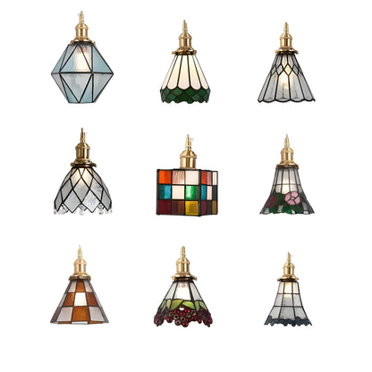IllumaStyle Japanese Pendant Light – Retro Geometric Copper & Glass Hanging Lamp