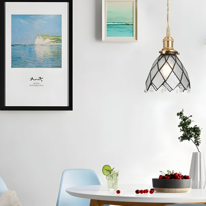 IllumaStyle Japanese Pendant Light – Retro Geometric Copper & Glass Hanging Lamp