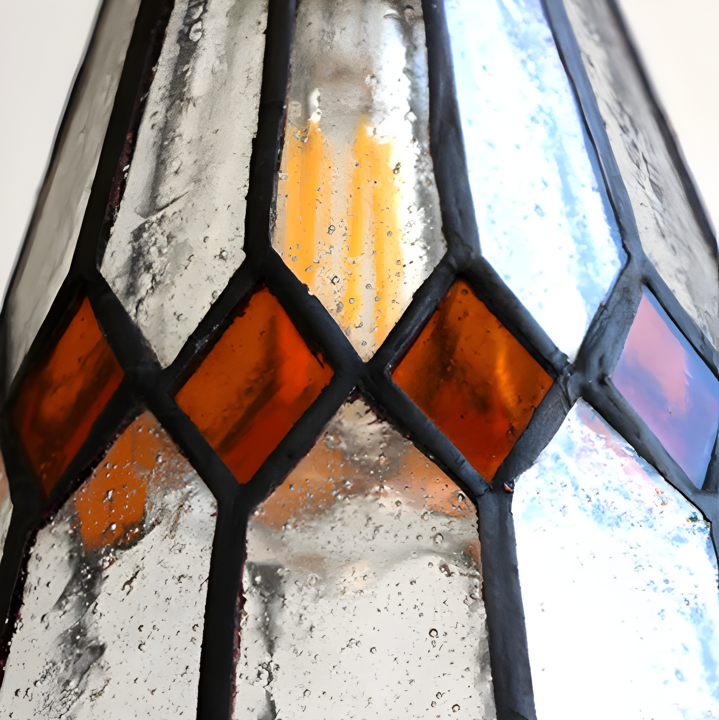 IllumaStyle Japanese Pendant Light – Retro Geometric Copper & Glass Hanging Lamp