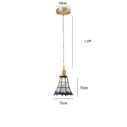 IllumaStyle Japanese Pendant Light – Retro Geometric Copper & Glass Hanging Lamp