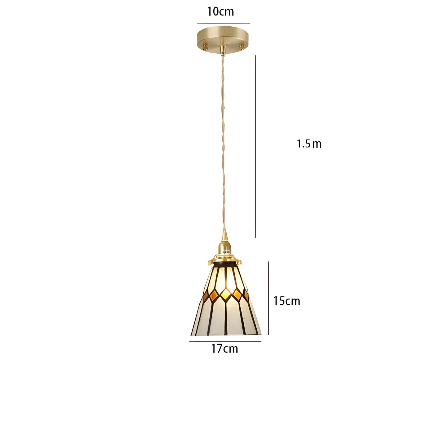 IllumaStyle Japanese Pendant Light – Retro Geometric Copper & Glass Hanging Lamp