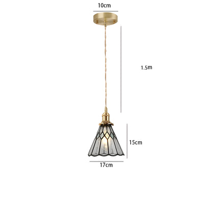IllumaStyle Japanese Pendant Light – Retro Geometric Copper & Glass Hanging Lamp