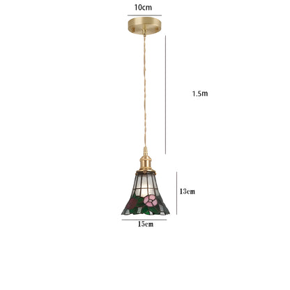 IllumaStyle Japanese Pendant Light – Retro Geometric Copper & Glass Hanging Lamp