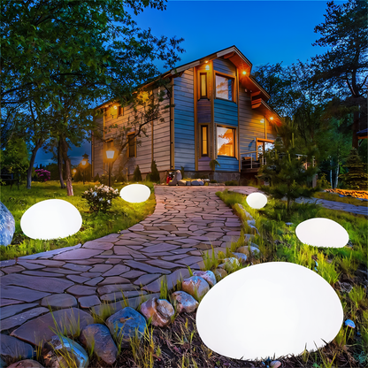 PebbleLED Garden Stone Lights – Solar-Powered Outdoor Lighting with Remote Control | IP65 Waterproof
