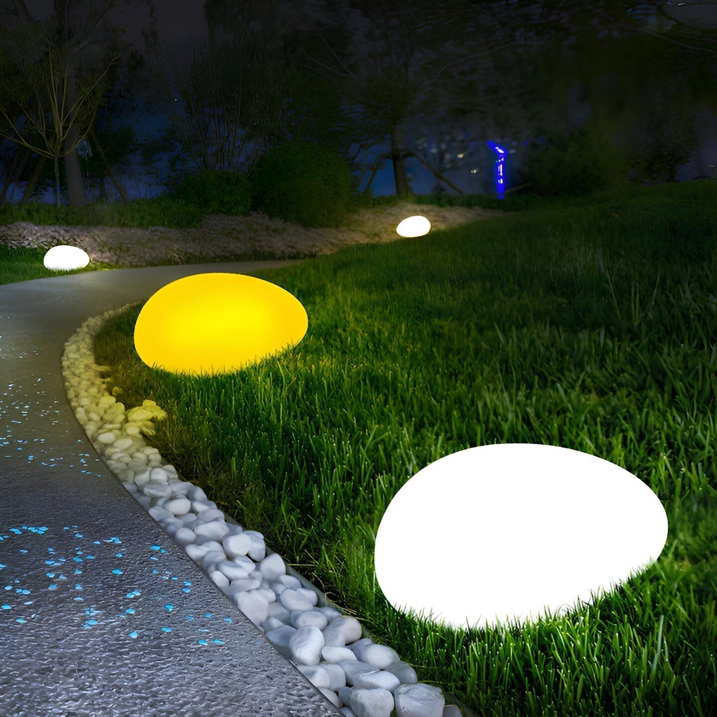 PebbleLED Garden Stone Lights – Solar-Powered Outdoor Lighting with Remote Control | IP65 Waterproof