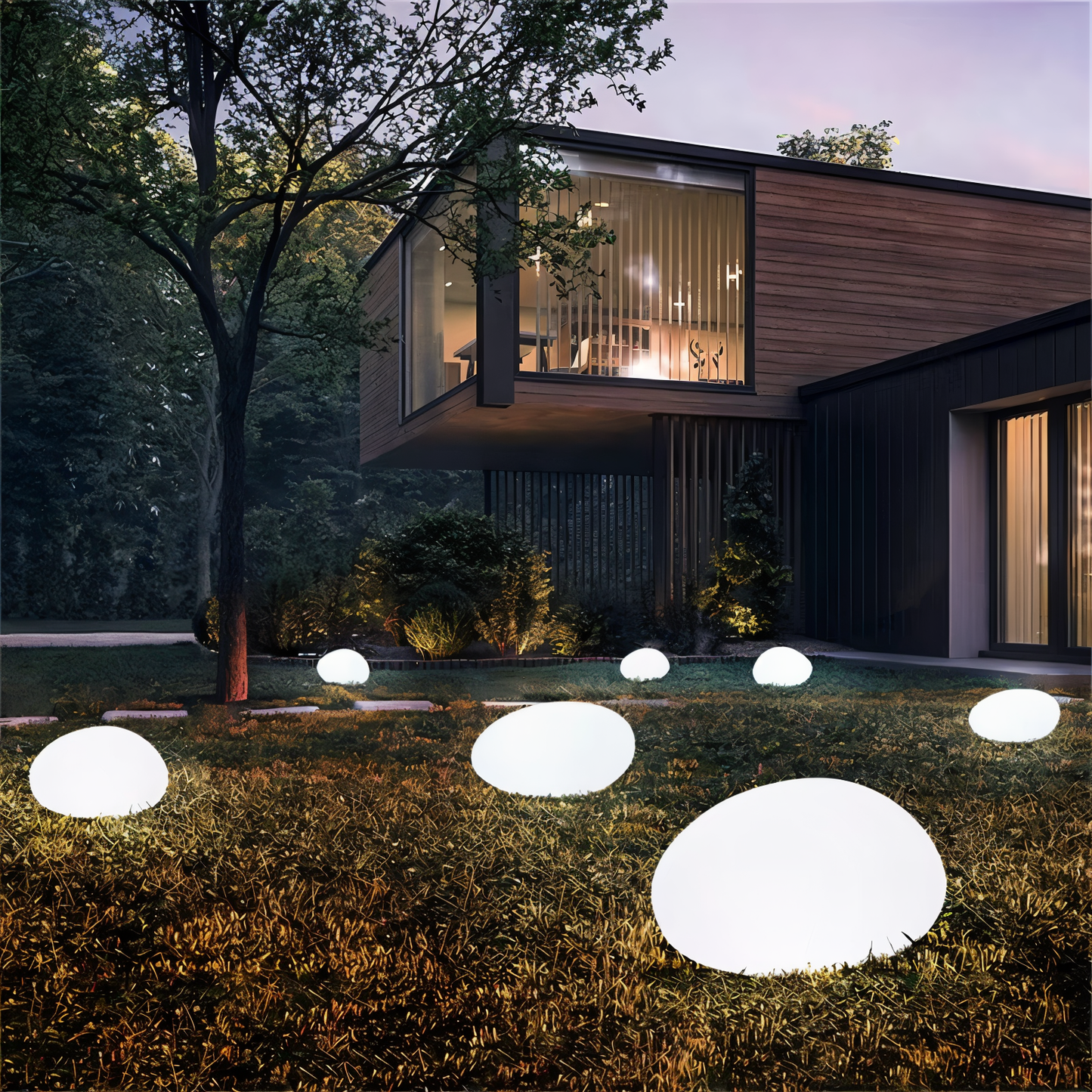 PebbleLED Garden Stone Lights – Solar-Powered Outdoor Lighting with Remote Control | IP65 Waterproof