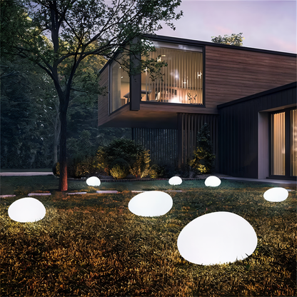 PebbleLED Garden Stone Lights – Solar-Powered Outdoor Lighting with Remote Control | IP65 Waterproof