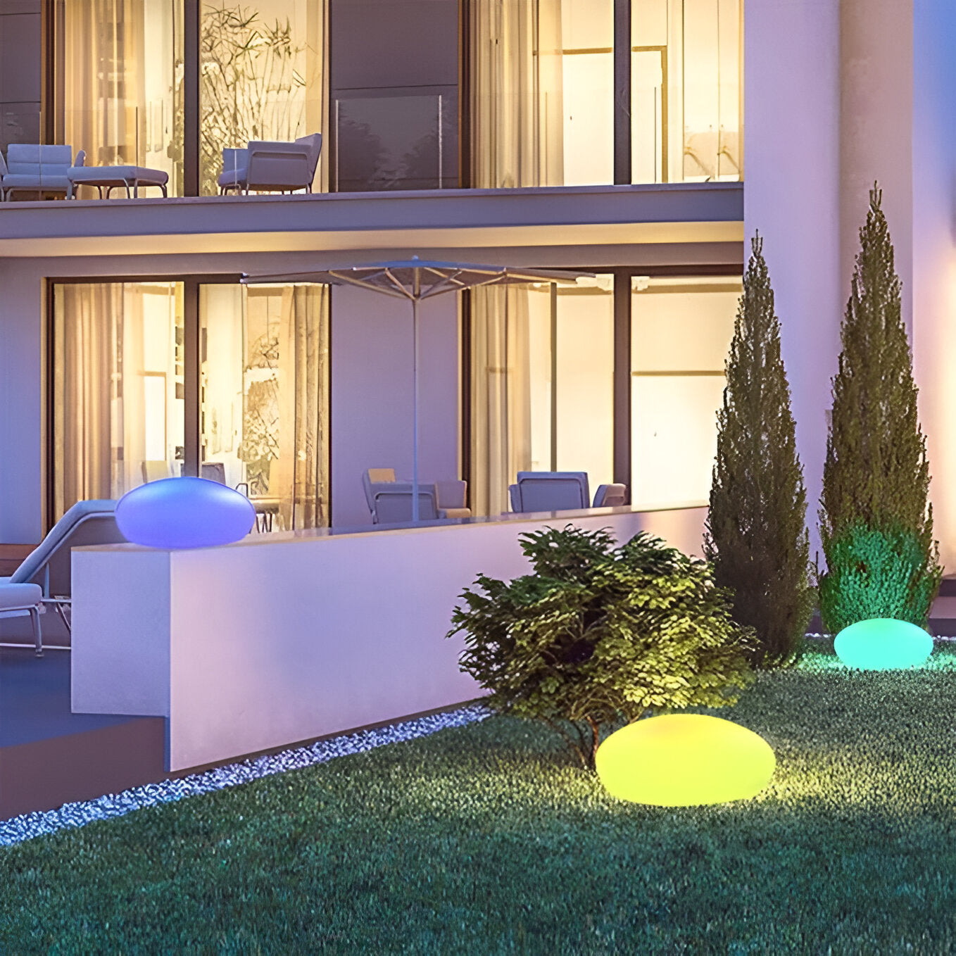 PebbleLED Garden Stone Lights – Solar-Powered Outdoor Lighting with Remote Control | IP65 Waterproof
