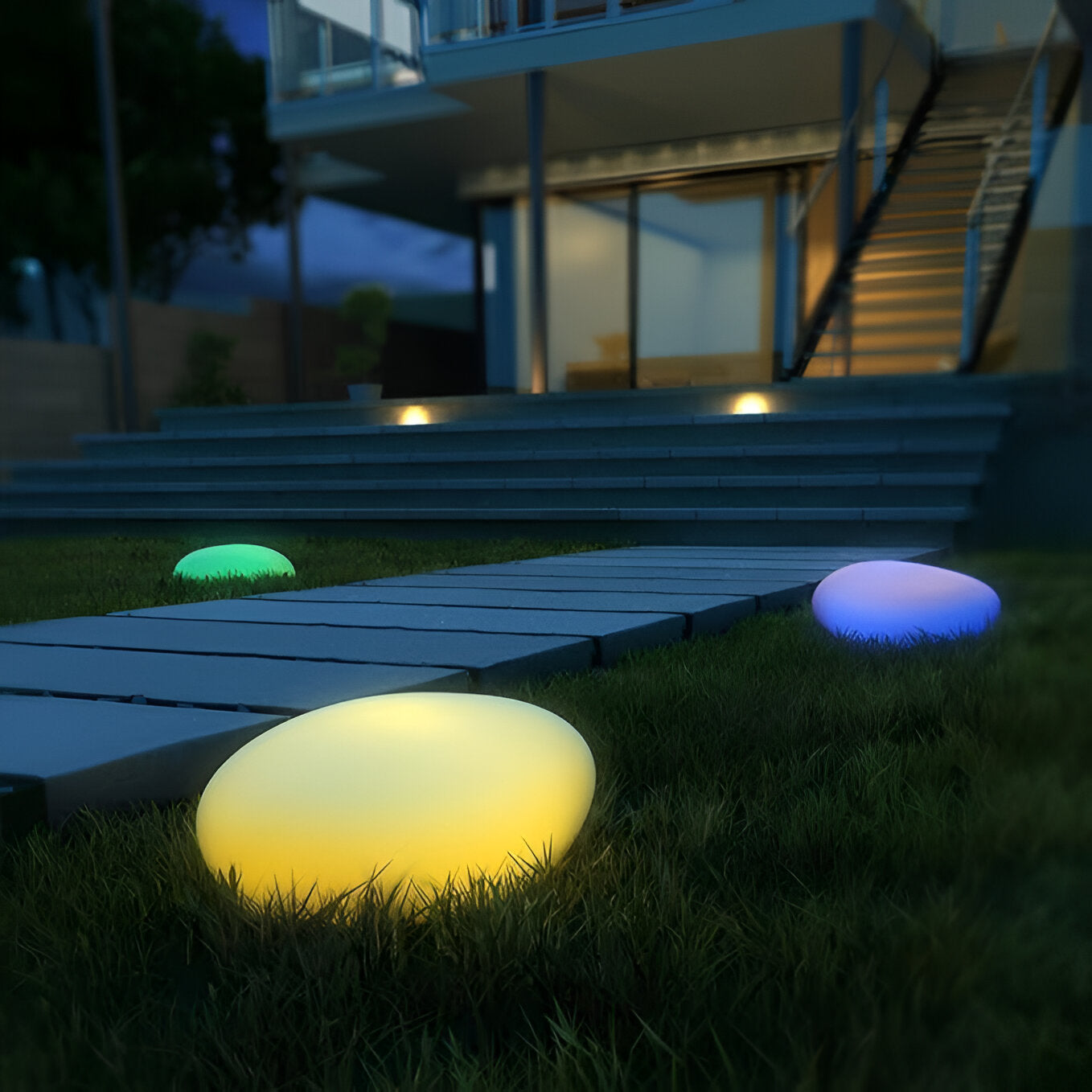 PebbleLED Garden Stone Lights – Solar-Powered Outdoor Lighting with Remote Control | IP65 Waterproof