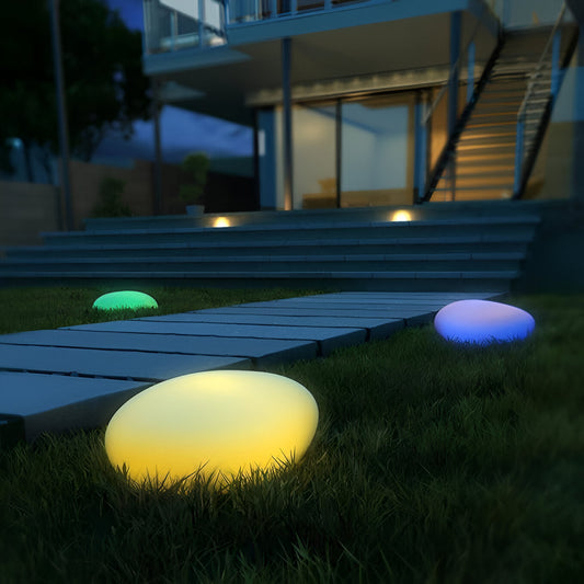 PebbleLED Garden Stone Lights – Solar-Powered Outdoor Lighting with Remote Control | IP65 Waterproof