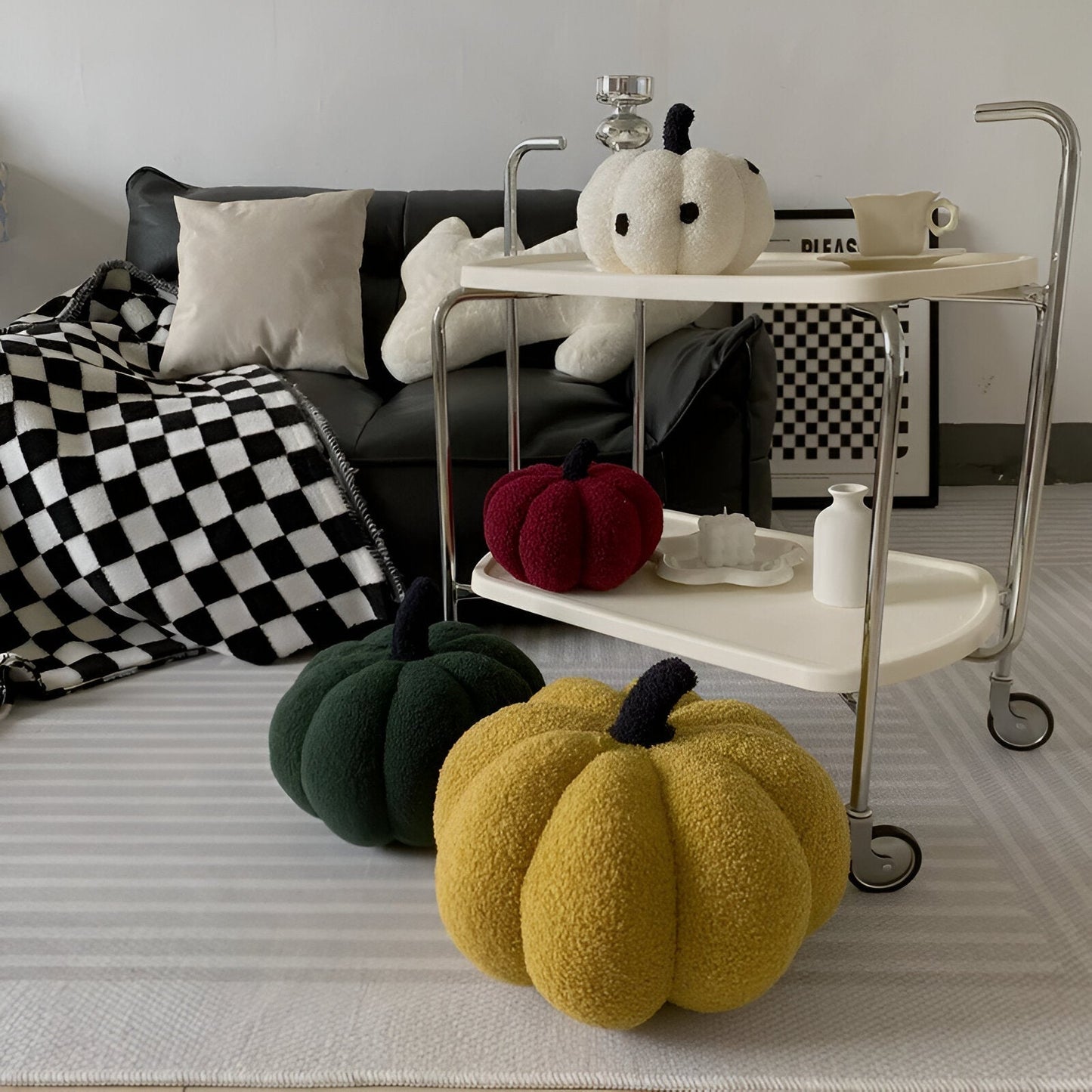 Plush Textured Pumpkin Cushion – Soft Decorative Pillow for Cozy Interiors