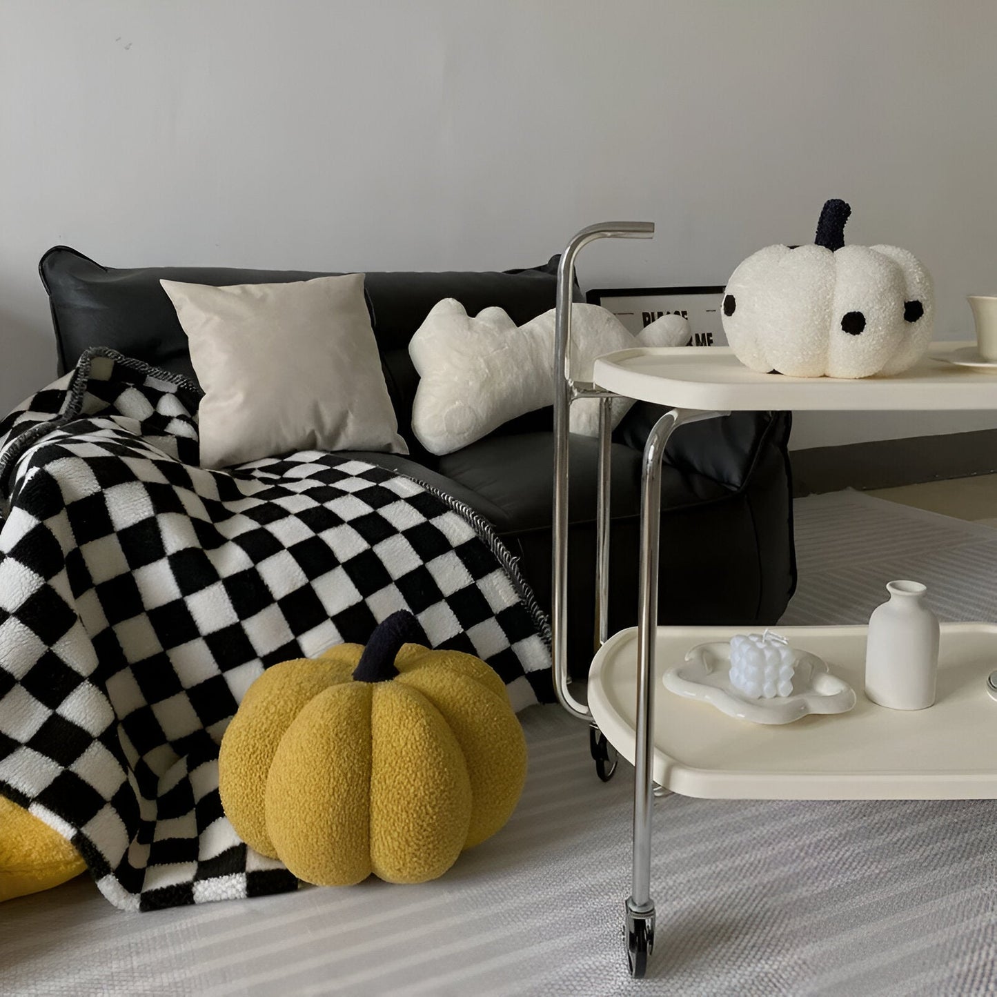 Plush Textured Pumpkin Cushion – Soft Decorative Pillow for Cozy Interiors