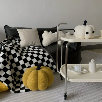 Plush Textured Pumpkin Cushion – Soft Decorative Pillow for Cozy Interiors