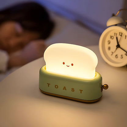 TinyToast Table Lamp – Portable Toaster-Shaped Night Light with Dimmable LED & USB Port