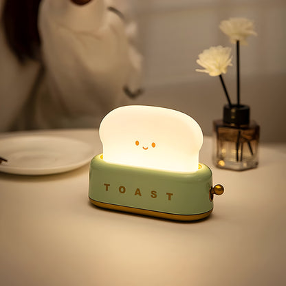 TinyToast Table Lamp – Portable Toaster-Shaped Night Light with Dimmable LED & USB Port