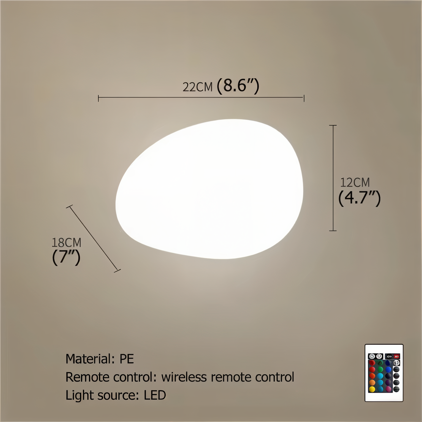 PebbleLED Garden Stone Lights – Solar-Powered Outdoor Lighting with Remote Control | IP65 Waterproof
