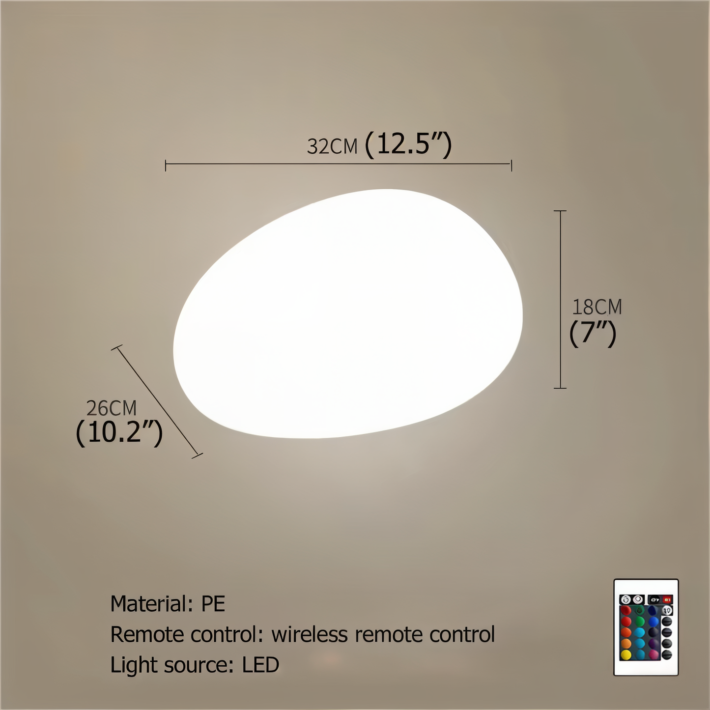 PebbleLED Garden Stone Lights – Solar-Powered Outdoor Lighting with Remote Control | IP65 Waterproof