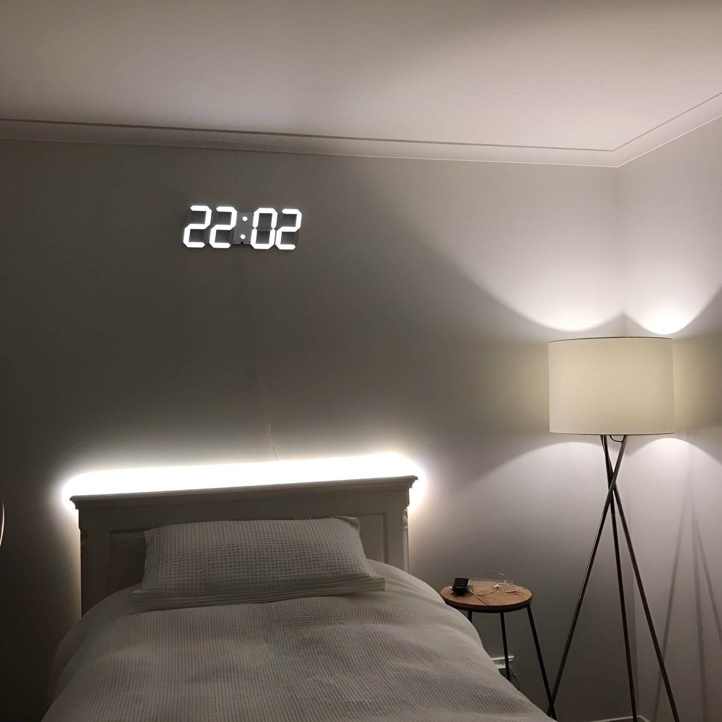 PixelTime Clock – Modern 3D LED Digital Wall Clock with Temperature, Date & Alarm