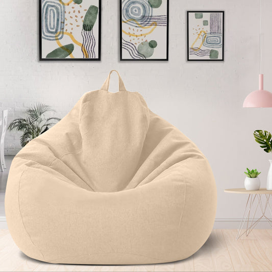 Luxury Linen Bean Bag with Filling – Ergonomic & Stylish Comfort Seating