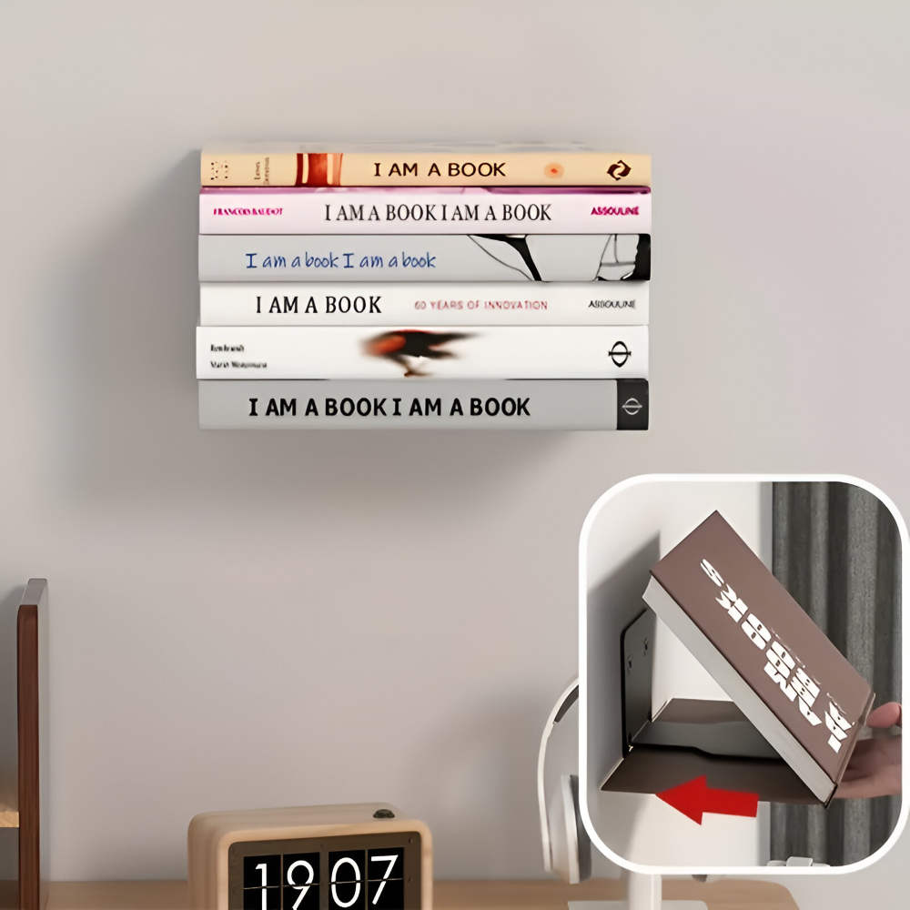 Invisible Floating Bookshelves – Wall-Mounted Book Organisers & Stylish Space-Saving Wall Racks