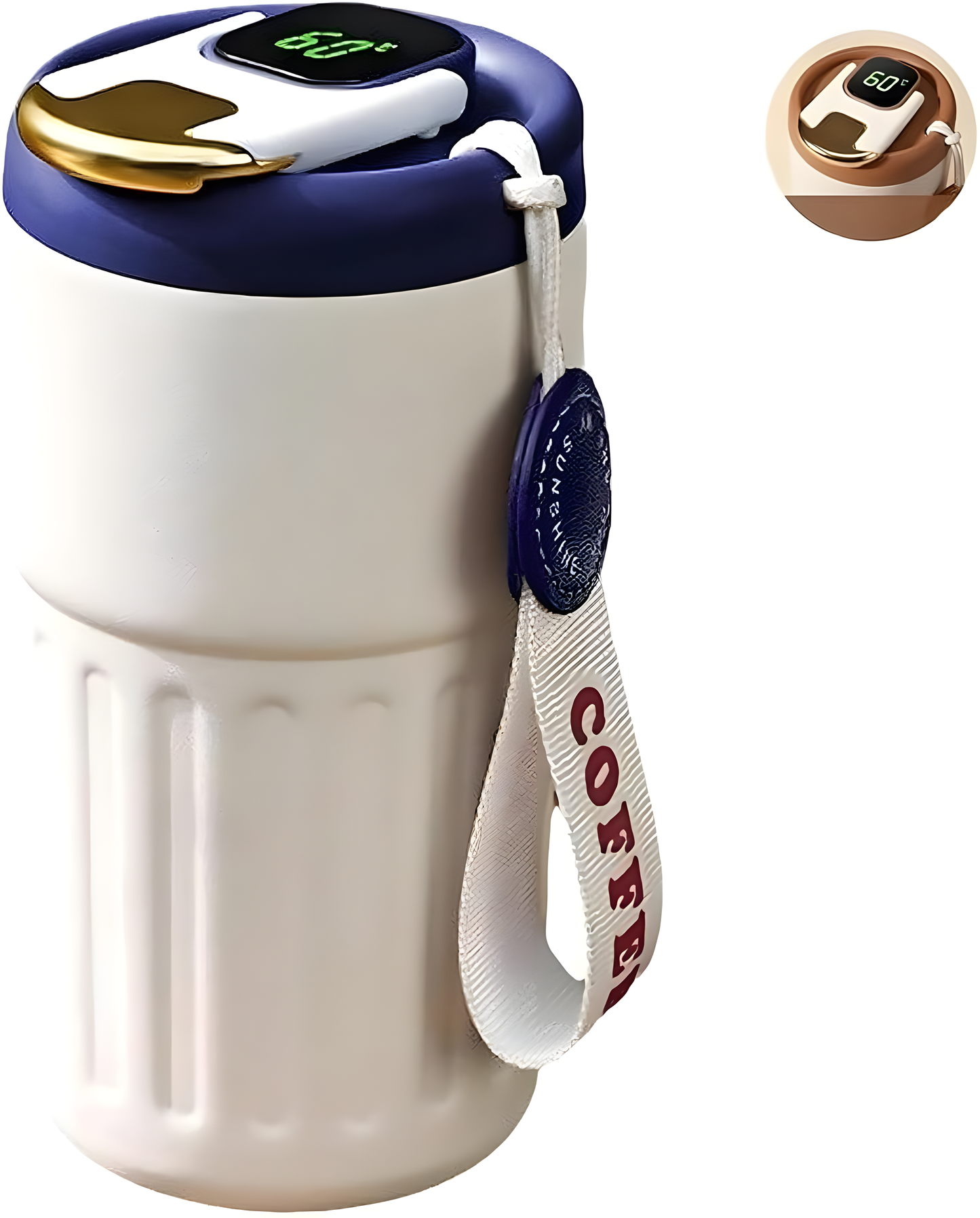 IsoCup Smart Stainless Steel Thermal Bottle with Digital Temperature Display – 450ml Insulated Travel Mug