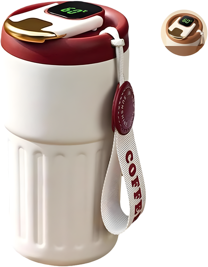 IsoCup Smart Stainless Steel Thermal Bottle with Digital Temperature Display – 450ml Insulated Travel Mug