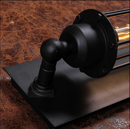 Vintage Industrial Wall Light – Retro Metal Cage Sconce for Home & Office Décor