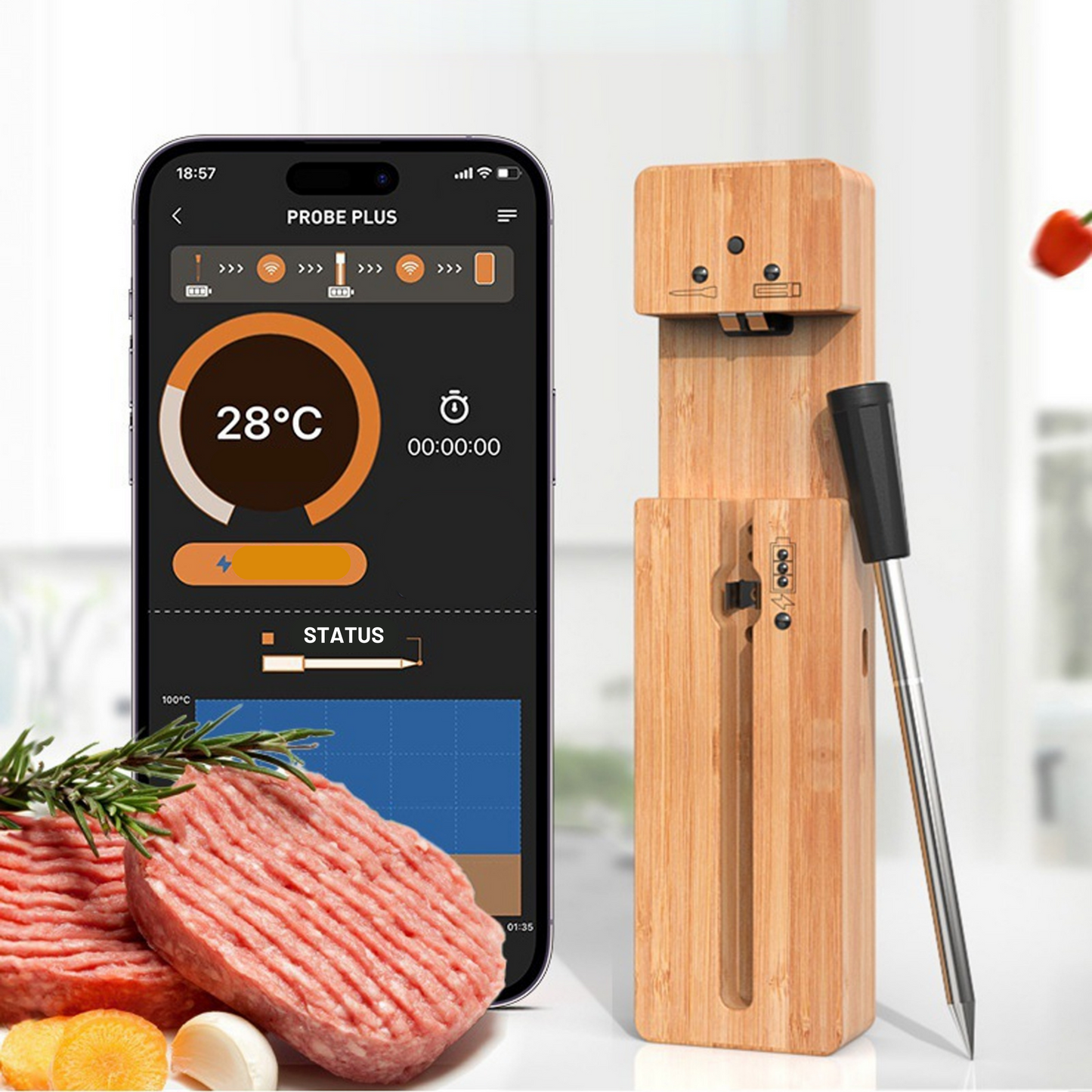 Wireless Meat Thermometer – Perfect Steaks, BBQ, Fish, or Turkey Made Easy