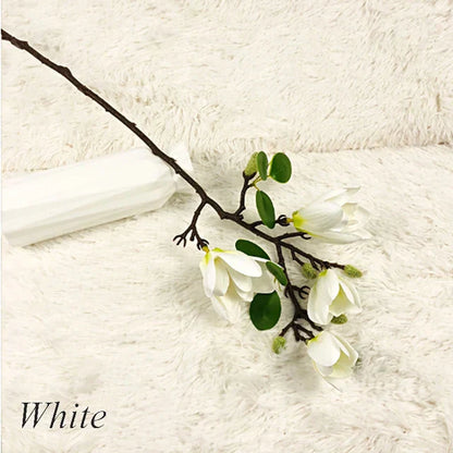 GraceBloom | Artificial Magnolia Branches – Realistic Silk Flower Stems for Home Décor