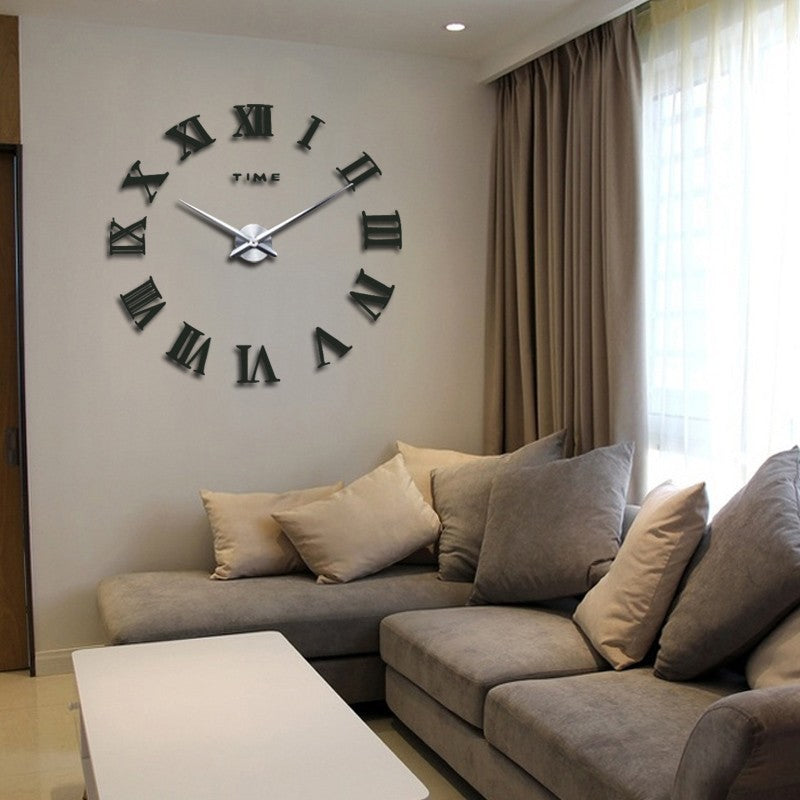 Elegance Wall Clock – Large Modern Geometric DIY Quartz Clock for Living Room