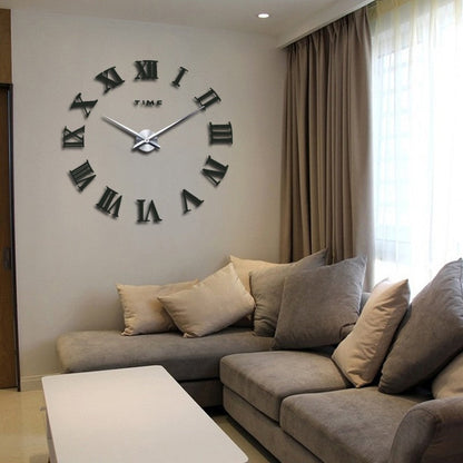 Elegance Wall Clock – Large Modern Geometric DIY Quartz Clock for Living Room