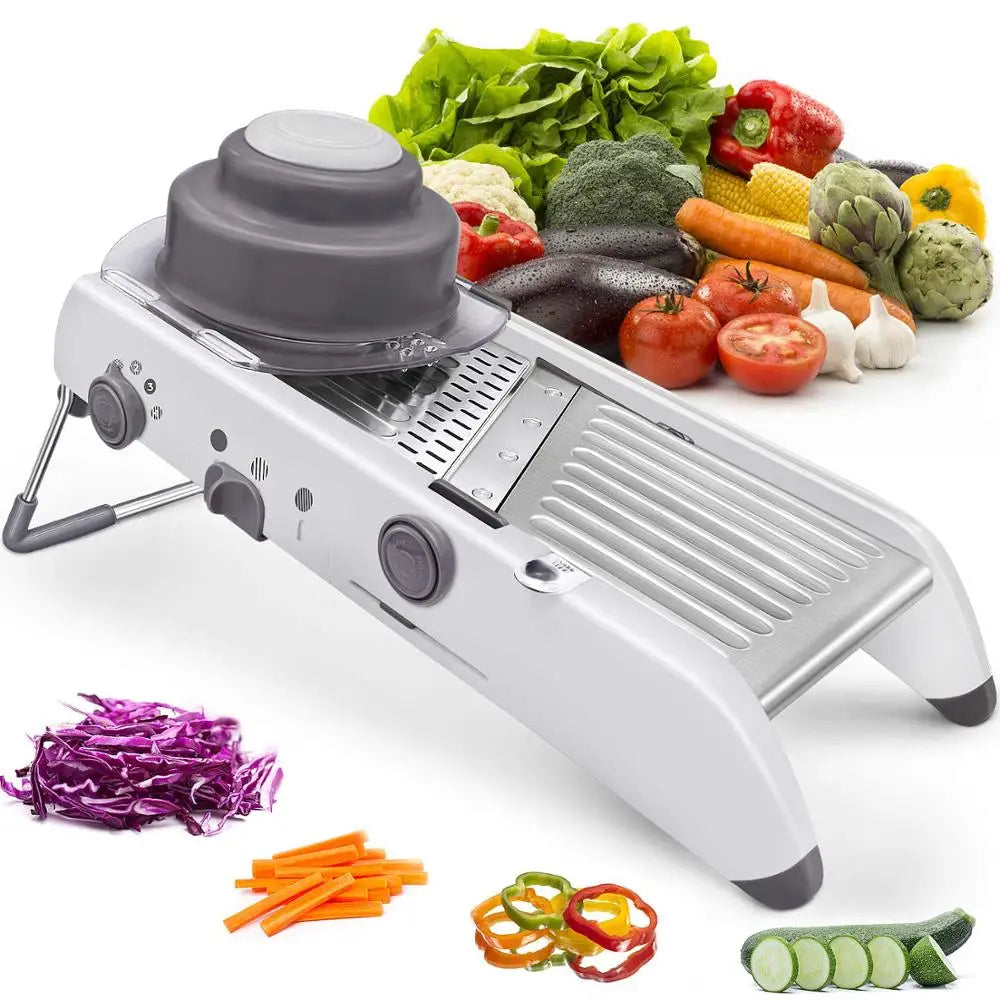Professional Mandoline Vegetable Slicer – Adjustable 304 Stainless Steel Blades for Precision Cutting