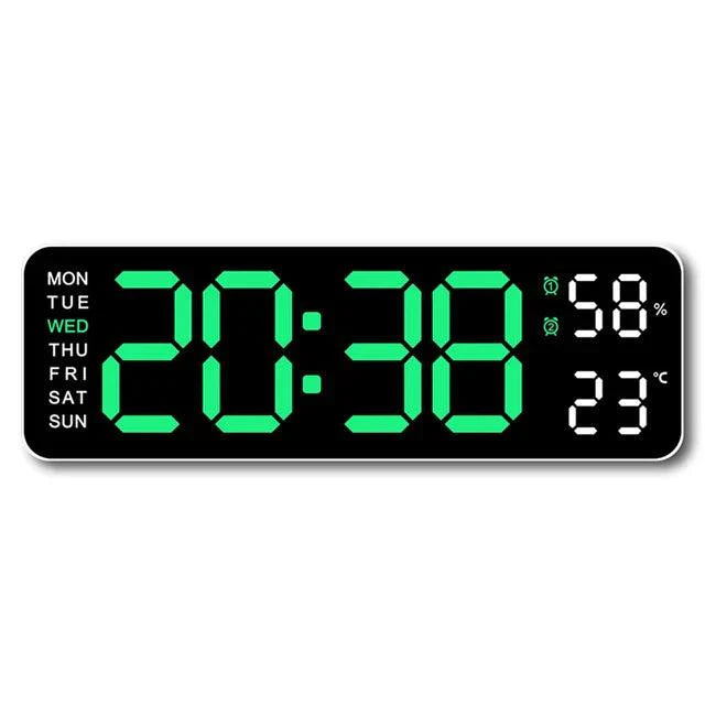 Large Digital Clock – Multifunctional LED Display with Temperature & Alarm