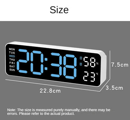 Large Digital Clock – Multifunctional LED Display with Temperature & Alarm