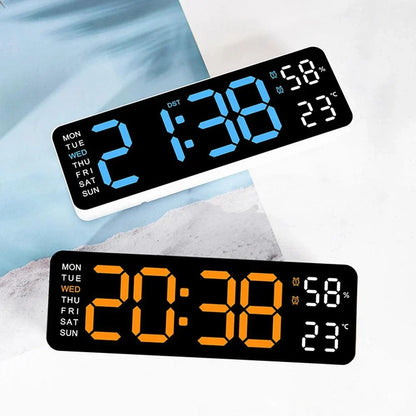 Large Digital Clock – Multifunctional LED Display with Temperature & Alarm