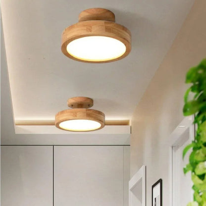 Lumaire Scandinavian LED Ceiling Light – Wooden Finish