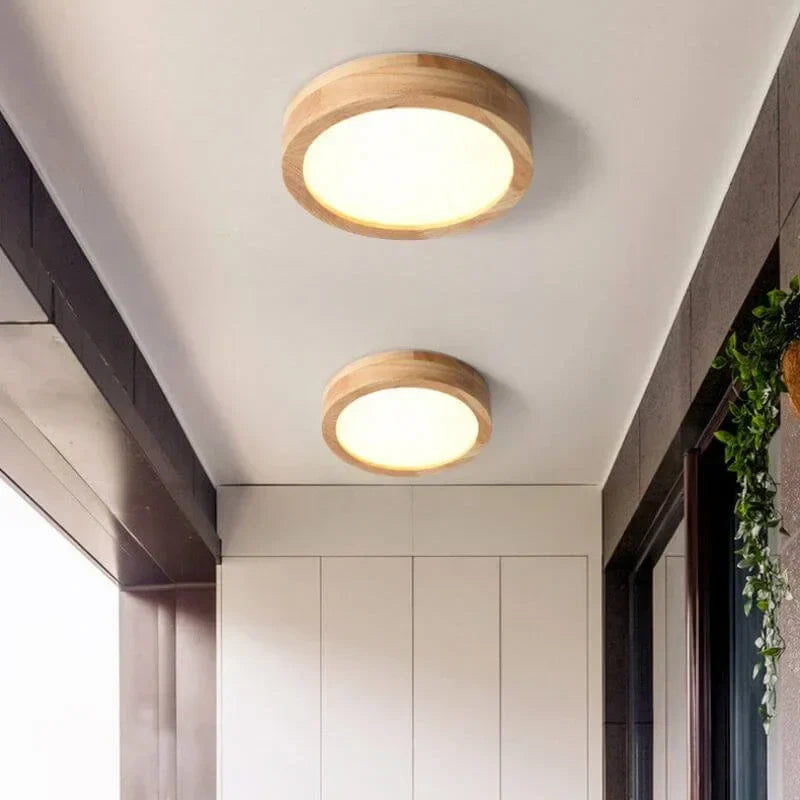 Lumaire Scandinavian LED Ceiling Light – Wooden Finish